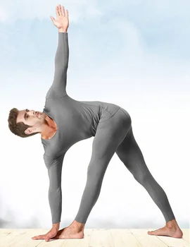 

Hot Sells Men Thermal Underwear Plush Thermal Underwear Winter Long Johns Second Layer Skin V-neck Thin Section Men Long Johns