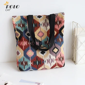 

2020 Floral Printed Casual Tote Large Capacity Female Handbags Single Shoulder Shopping Bags Daily Use Women Canvas Beach Bag