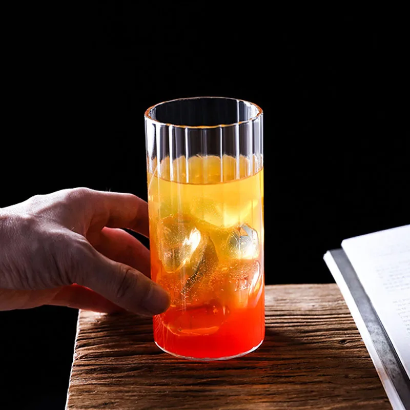 Creative Straight Can Shape Drinkware Cocktail Cup Highball Cup Long Island Iced Tea Transparent Drinking Utensil Milk Glass Mug