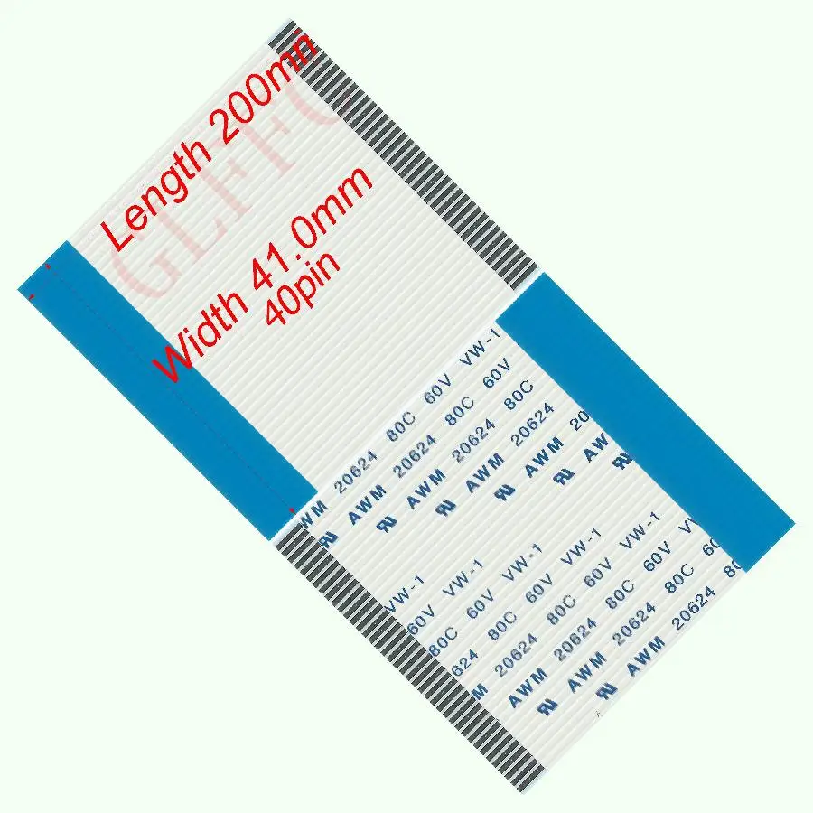 40pin 1,0 шаг 110 мм-5500 мм B-type Гибкий плоский кабель FFC awm 20624 ROHS для ttl lcd DVD Компьютера - Цвет: 200