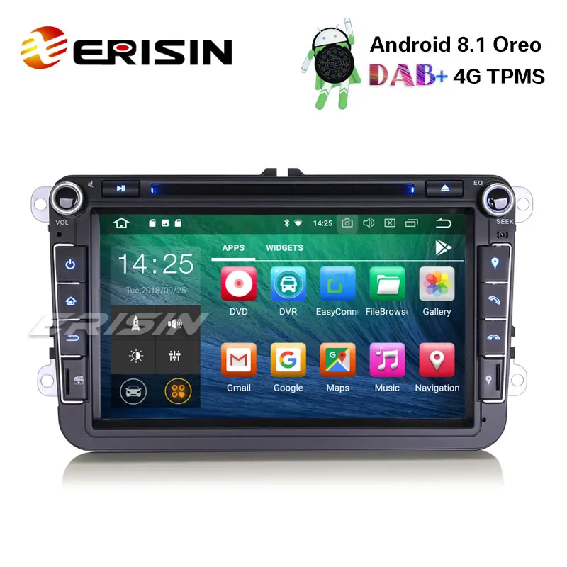 Erisin ES3815V 8 &quotDAB + 4G Android 1 автомобильный dvd-плеер SD GPS для VW Jetta A5 Passat B6 T5 | Автомобили и