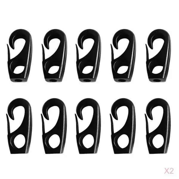 20Pieces 7mm Elastic Shock Cord Bungee Rope Hook for Kayak Paddle Rod Leash Kayak Canoe Boat Dinghy Fishing