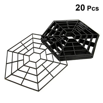 

20Pcs Six Angle Fish Protectors Fish Pond Nets Plastic Fish Guards Professional Pond Mesh for Home Shop (Black)