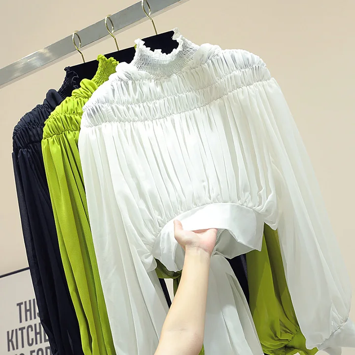 Осень, Blusas для женщин, корейский стиль, короткий ремень, куртка шифоновая, для девушек, женский, универсальный, укороченный топ, уличная рубашка, топы