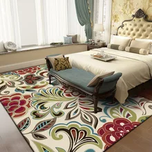 Благоприятный этнический стиль 3D Цветочный ковер спальня гостиная кристалл бархат Печатный цифровой ползающий коврик нескользящий ковер для фойе