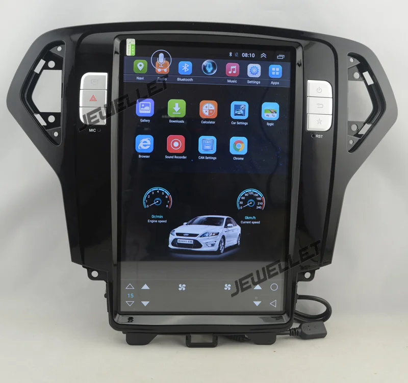 12," tesla стиль вертикальный экран четырехъядерный Android 6,0 Стерео gps навигация для ford Mondeo 2007-2010