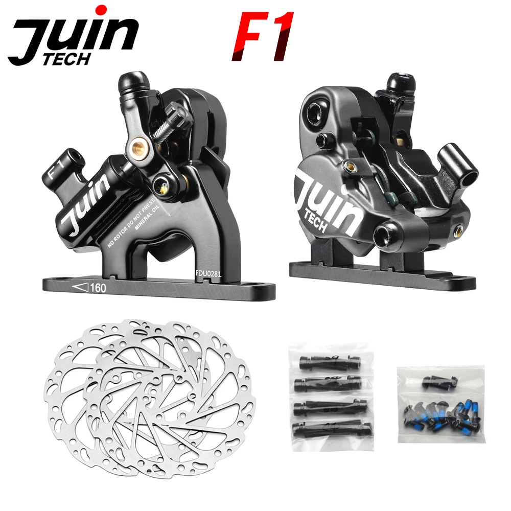 パーツ Juin TECH F-1 Disc Brake Juin Tech F1 Hydraulic Flat Mount Road CX Disc Brake Set 160mm With