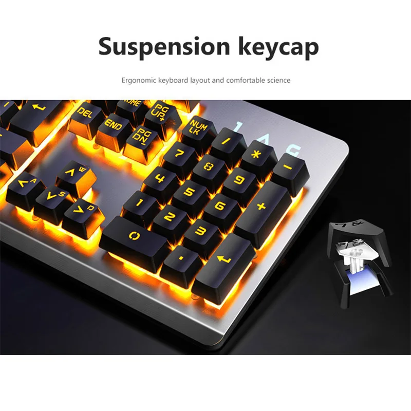 USB Проводная имитация механической клавиатуры RGB светодиодная подсветка
