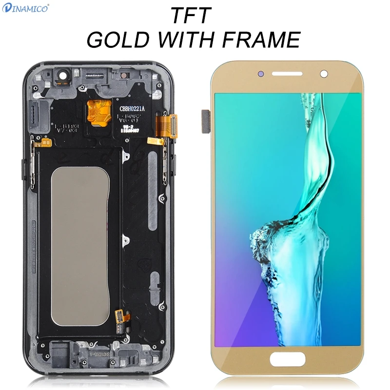 Dinamico Акция A5 дисплей для samsung Galaxy A520 Lcd кодирующий преобразователь сенсорного экрана в сборе A520F дисплей с рамкой - Color: TFT Gold With Frame