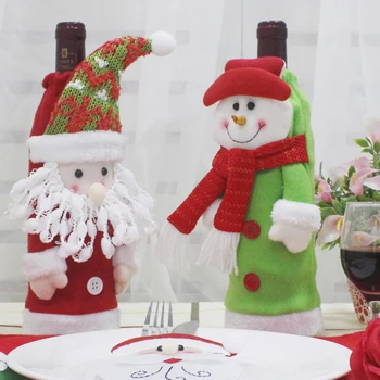 

2pcs Santa Decor Christmas Birthday Halloween 25*11cm Wine Bottle Cover
