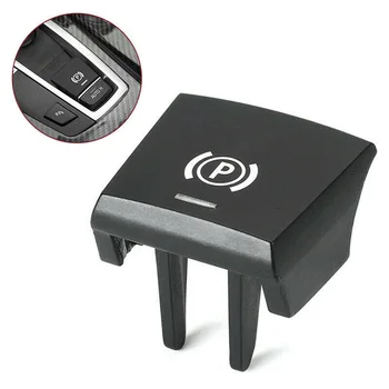 

Car Parking Button Cover Auto Brake Trim Protector Interior Decal Black Useful
