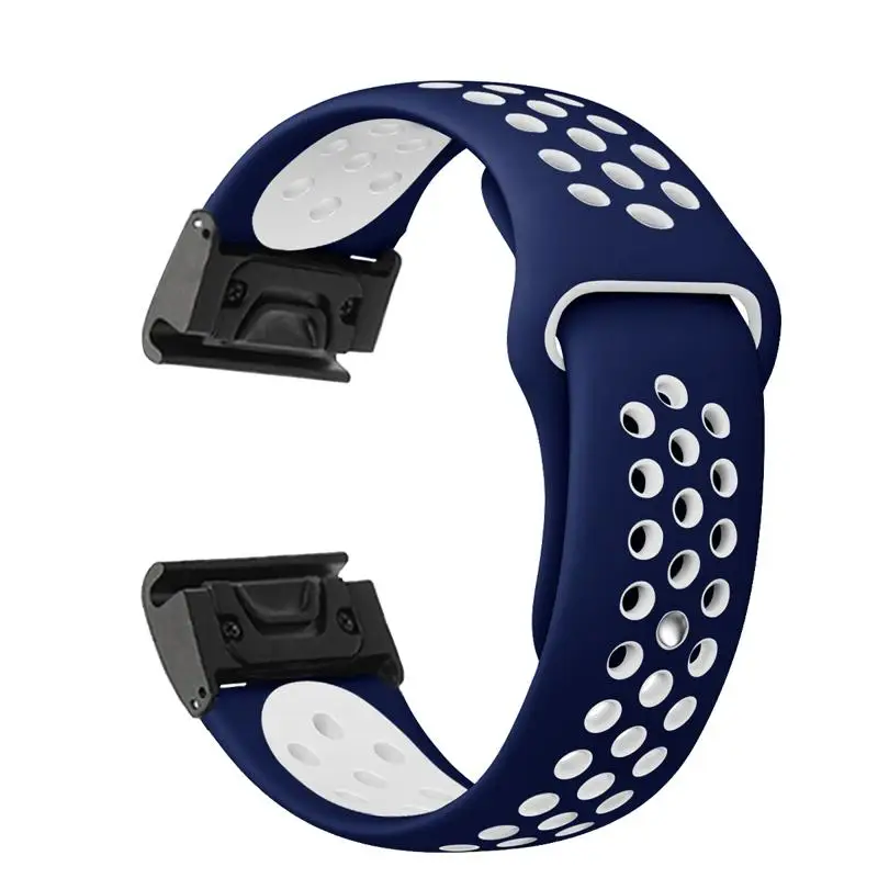 22 мм Fenix 6 Quick Fit спортивный силиконовый браслет для Garmin Fenix 5/5 Plus/Forerunner 935/Instinct/Quatix 5 ремешок для часов - Цвет: Blue-white