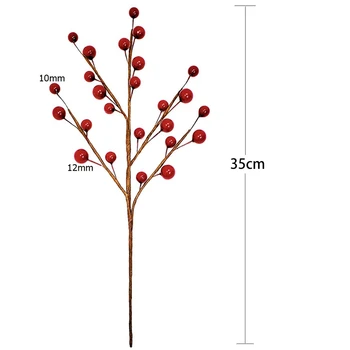 

12 Pack Christmas Decorations Artificial Red Berries Stems Waterproof Artificial Berries Branches for Christmas Wreath Holiday H