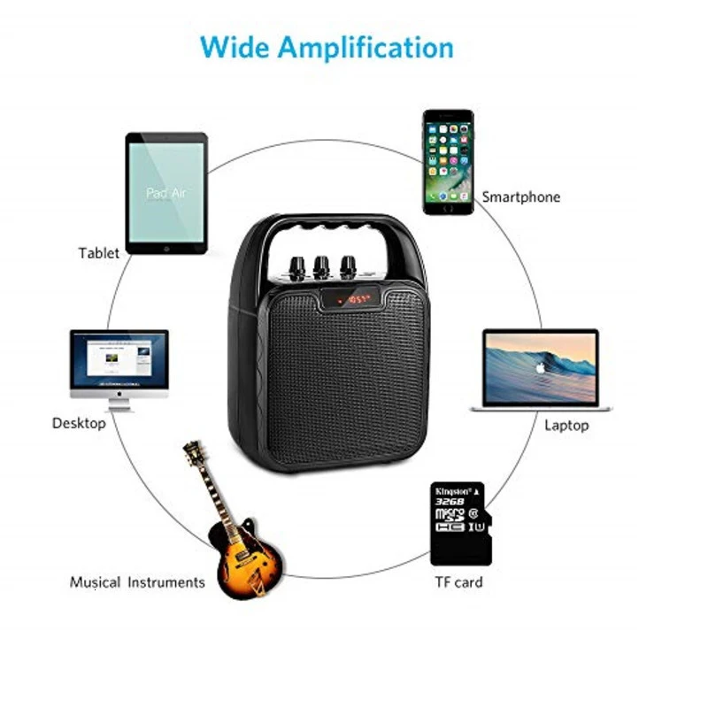 Bluetooth беспроводной динамик с микрофоном караоке машина голосовой усилитель ручной микрофон для вечерние на открытом воздухе в помещении деятельности