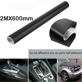 

2m X 600mm Black 3D Carbon Fibre Vinyl Wrap Film Car Sticker Air/Bubble