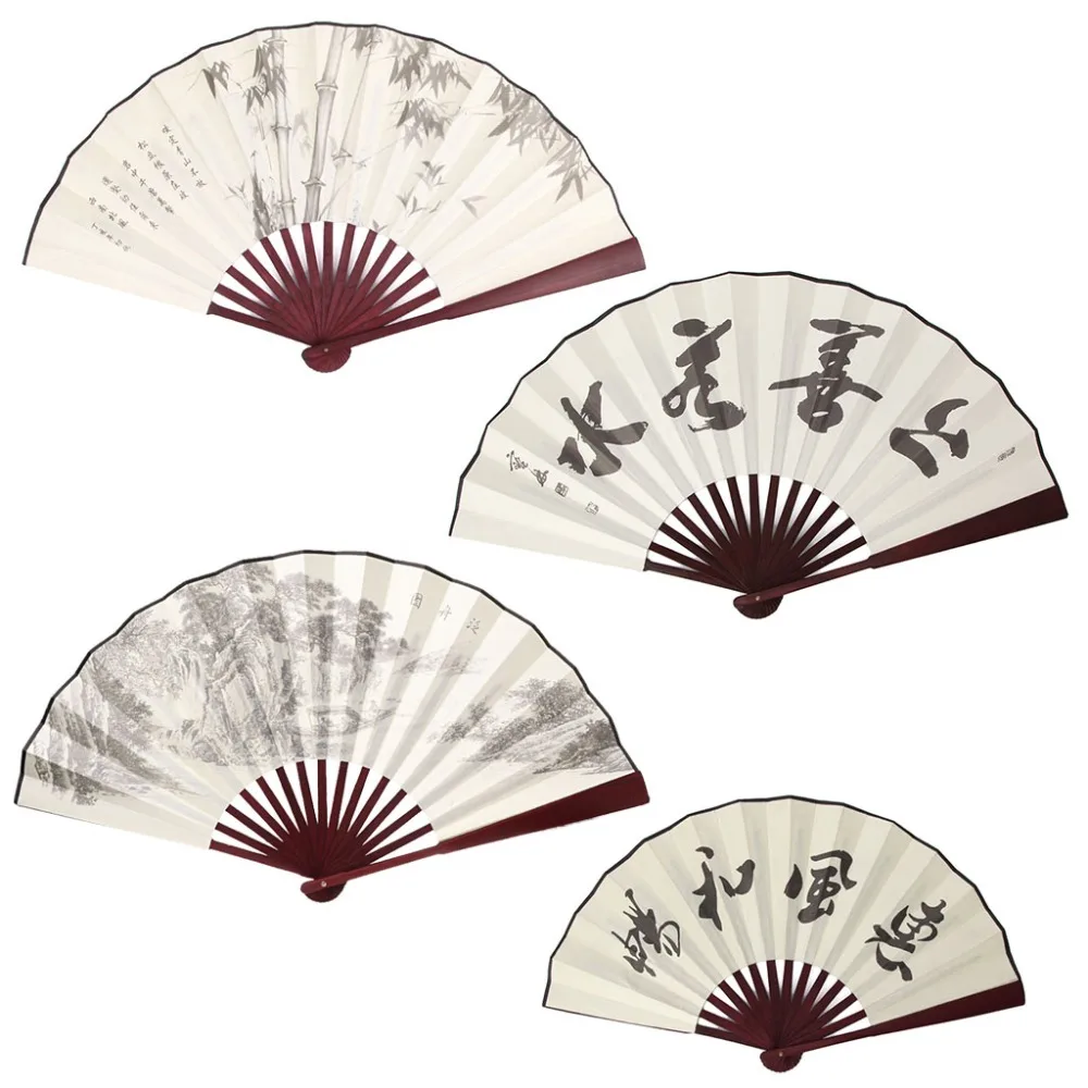 Китайский стиль ручной складной Шелковый веер для свадебных мероприятий и вечерние принадлежности украшение дома подарок для мужчин