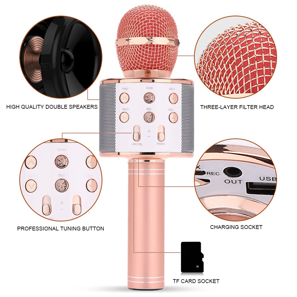 K Song Bluetooth беспроводной микрофон профессиональный ручной Karaok музыкальный плеер