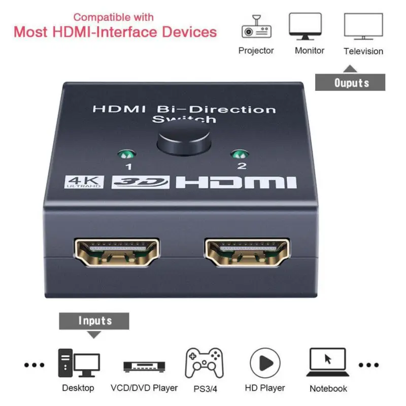 Порты Switcher Sup порты Ultra HD 3D 1080P для PS4 Xbox переключатель для HDMI двунаправленный 4K HDMI сплиттер