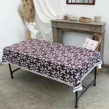 

Free Shipping 2020 New Designed Retro Pastoral Style Geometric Printed 100%Polyester Dust Proof Tablecolth