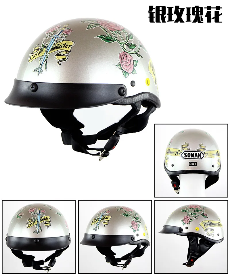 Мотоциклетный шлем для электрического велосипеда Harley-Skeleton Cool Half Helmet открытый шлем безопасности для верховой езды Летний шлем