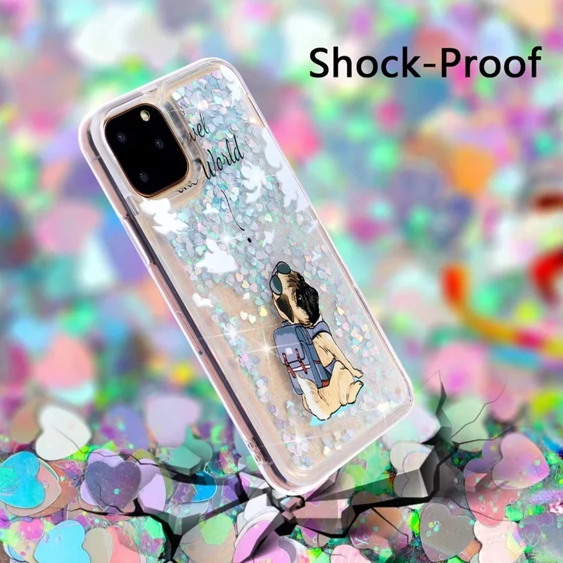 Для Iphone 11 IX R MAX Bling жидкий зыбучий песок мягкий ТПУ чехол для samsung Note 10 Pro блестящая Фея Бабочка Собака Сова 60 шт