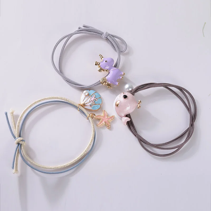 

High elastic children's hair bands tied hair bands cute girls do not hurt the hair rope Princess baby headdress
