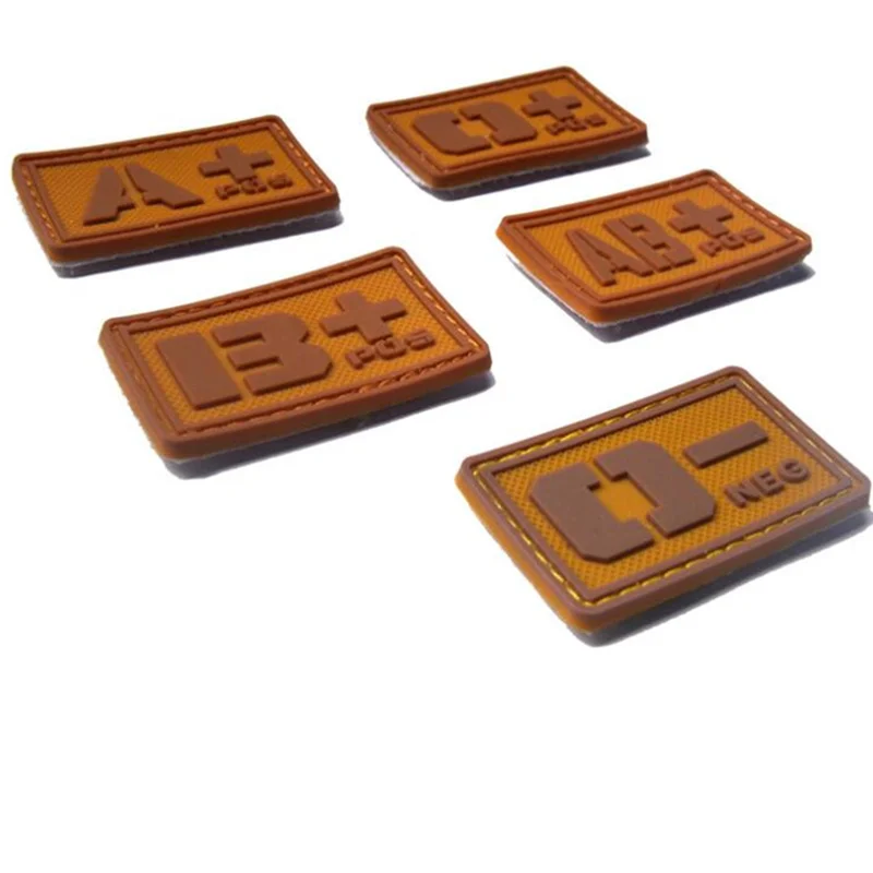 PVC A+ B+ AB+ O+ Positive A- B- AB- O- Negative Blood Type Group Patch for clothes Sewing military patch stickers souvenirs (10)