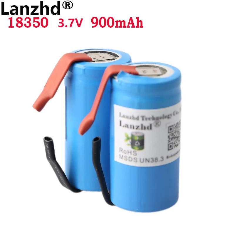 4 шт. 18350 перезаряжаемый аккумулятор DIY литий ионная батарея 900 мА/ч 10C 3 7 V мощность