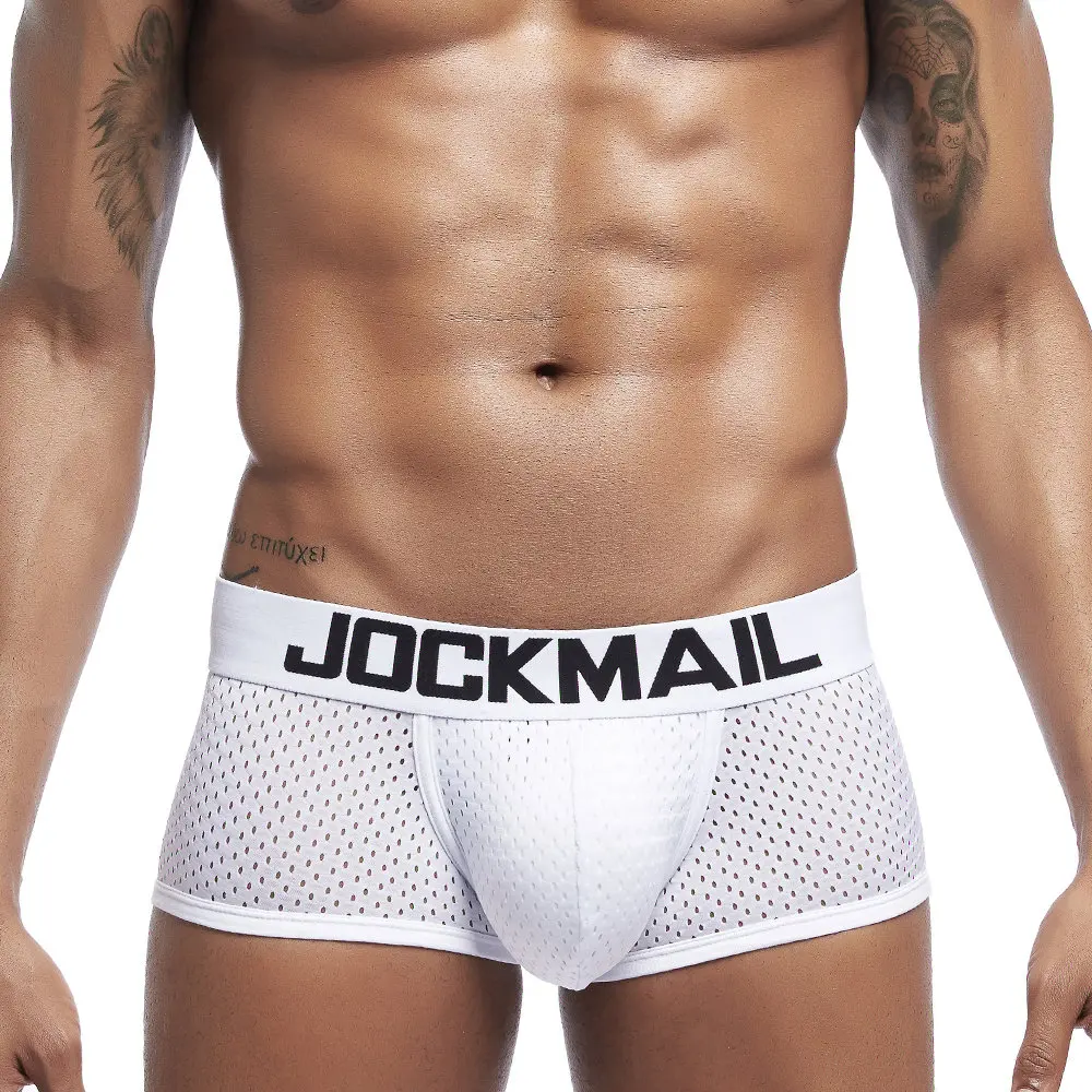 JOCKMAIL дышащие сетчатые шелковые мужские боксеры шорты 12 углов нижнее белье
