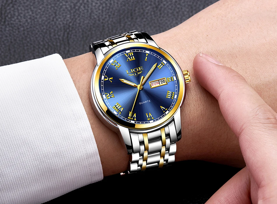 Couple Watches for Lovers Quartz Wristwatch Fashion Business Men Watch for Women Watches Stainless Steel White Gold Pair Hour