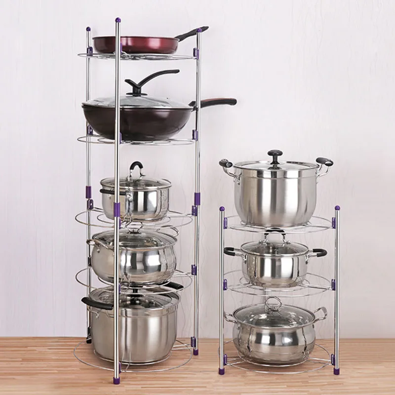 

3 2 Layers of Kitchen Storage Layers in Stainless Steel Kitchen Pot Multifunctional Grid Rack Storage Cooking Kitchen Kitchen
