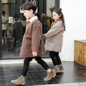 

Age For 4-13 Year Children Clothing Winter Baby Girl Boy Coats Outerwear Solid Color Outwear For Kids Girls Jackets Warm Coats
