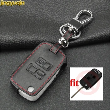 

Jingyuqin 2 Buttons Leather Car key Case for Toyota Yaris Carina Corolla Avensis Switch Holder Car Accessories