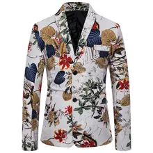 Blazer Fashion Autumn Plant Print Fashion Slim Urban Casual Men's Banquet Suit Jacket Large Size M-4XL High Quality Suit Jacket Blazer Fashion Autumn Plant Print Fashion Slim Urban Casual Men's Banquet Suit Jacket Large Size M-4XL High Quality Suit Jacket