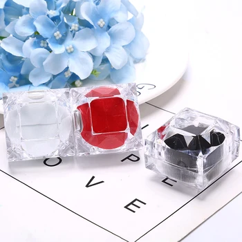 Cena Przezroczysty Pierścień Akrylowy Uchwyt ślub Zaręczyny Opakowanie Biżuterii Pudełko