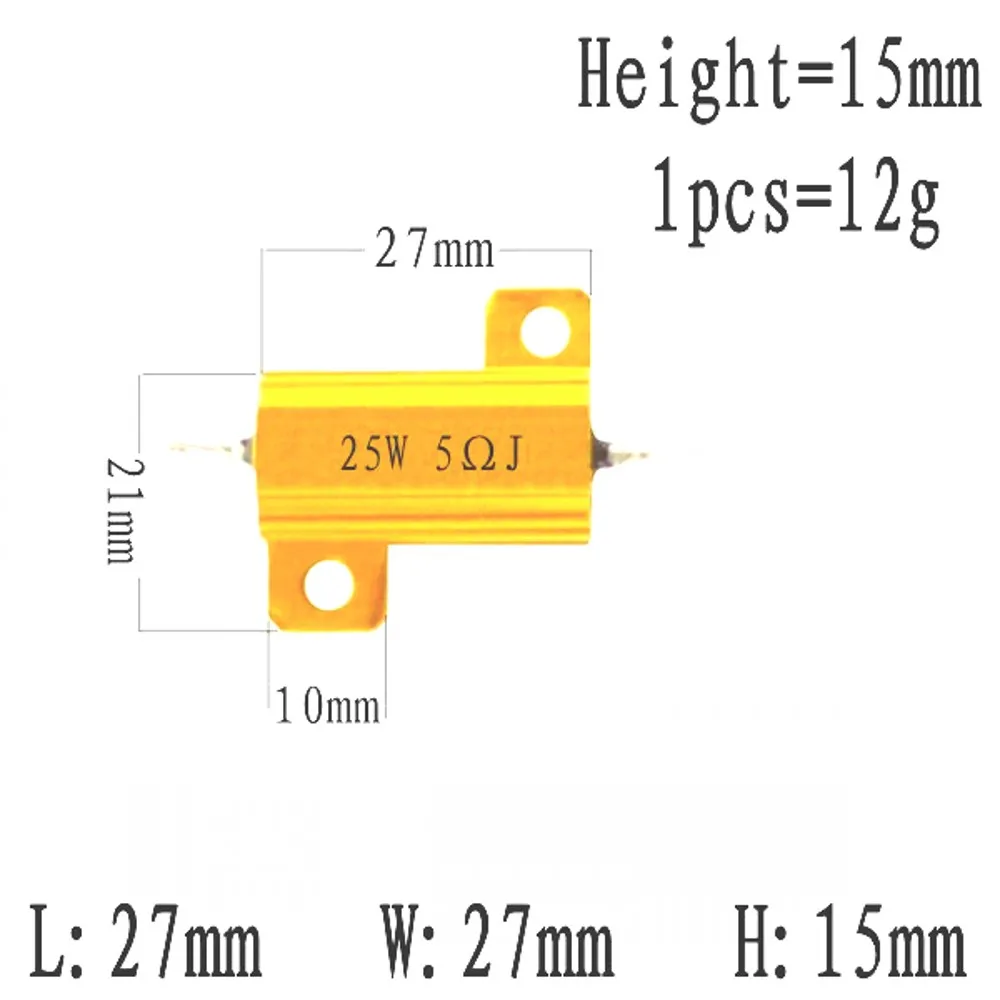 alumínio shell power metal caso wirewound resistor ohm