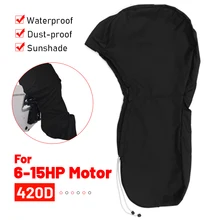 

420D Black Marine Full Outboard Engine Cover 6-15HP Waterproof Sunscreen Barco Boat Outboard Motor Dustproof Protect Canvas