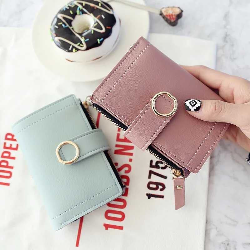 Las mujeres billeteras de cuero de la marca de moda bolso de las señoras de las mujeres bolso de la tarjeta para las mujeres 2019 de embrague de las mujeres mujer cartera billetera con Clip para billetes