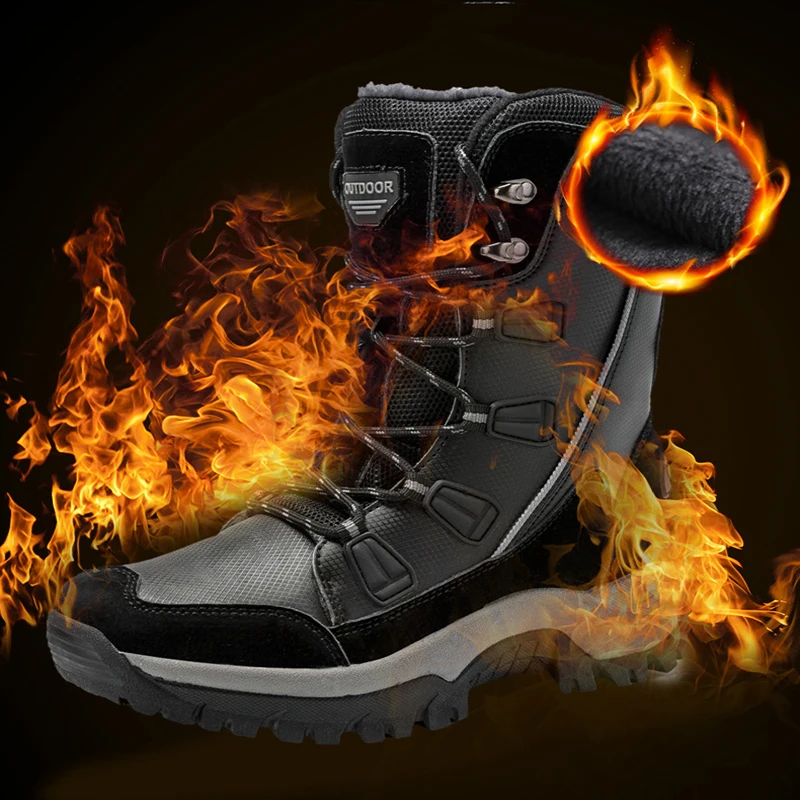 

Women Snow Boots hot Warm Winter Plush Mid-Calf Waterproof Platform Ladies Booties Plus Size Leather Boots Women Botas Mujer2020