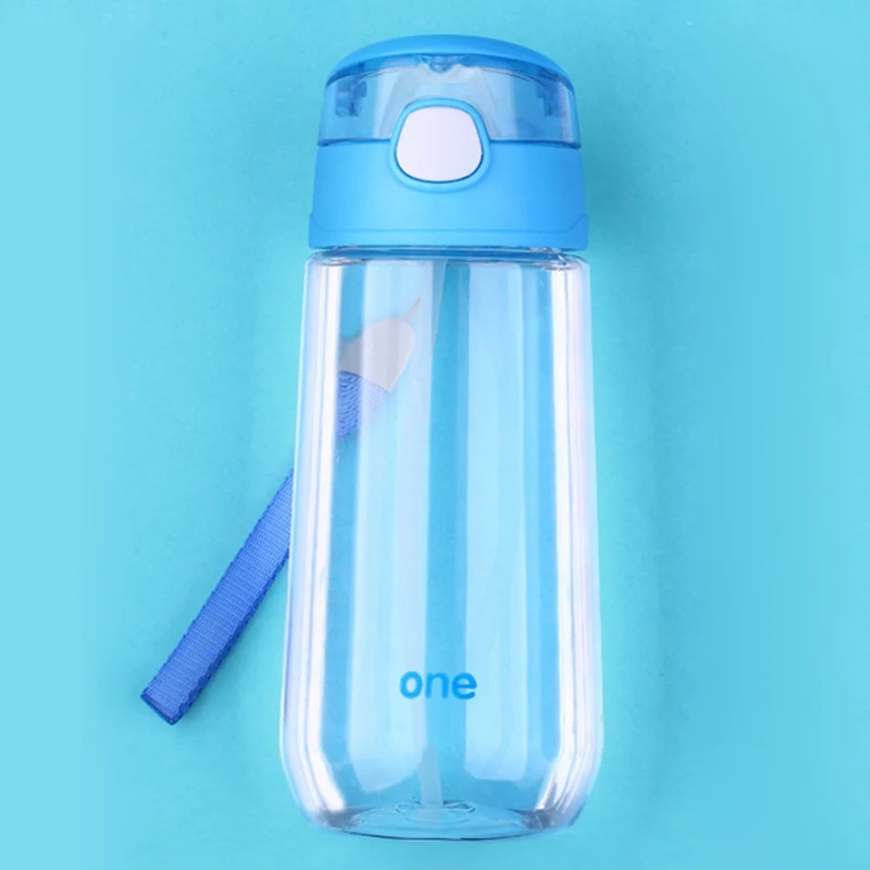 500ML Plastic Straw Cup Children's Feeding Cup Portable Kid Water Bottle Learn Drinking Sippy Cup with Rope Milk Bottle