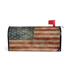 Винтажные Чехлы для почтовых ящиков с американским флагом звездами и красными полосками, большие патриотические Чехлы для почтовых ящиков с полосками звезд США и магнитных почтовых ящиков