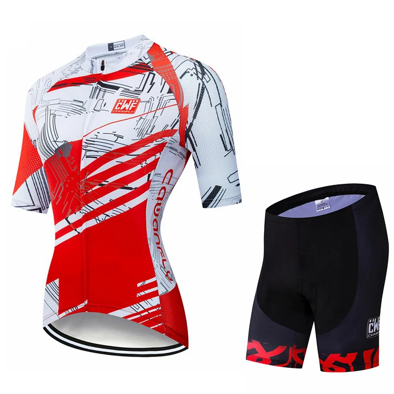 

2020 Summer new Women's Cycling Jersey Red/white Skull Bicycle Clothes Short Sleeve MTB Bike Jersey Street Cycling Shirt