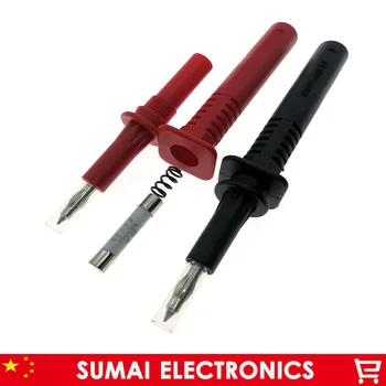 

2pcs DIY Fused 4mm Probe,20A Test probe Adaptor with fuse and 4mm plug & socket,Nickel Brass+PA Free Shipping