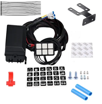 

6 Gangs Switch Panel Electronic Relay System Circuit Control Box Waterproof Fuse Relay Box Wiring for Car Auto Truck Boat Marine