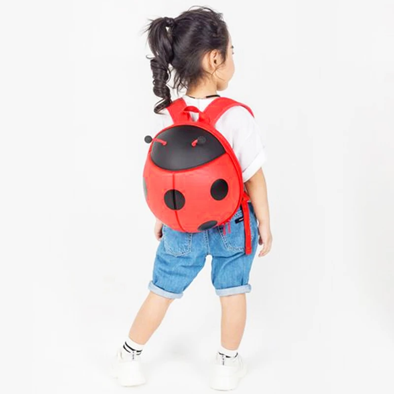 1 шт., 3D стереоскопический Детский рюкзак с божьей коровкой для девочек и мальчиков, школьная сумка из ткани Оксфорд, детский мультяшный рюкзак "Божья коровка"
