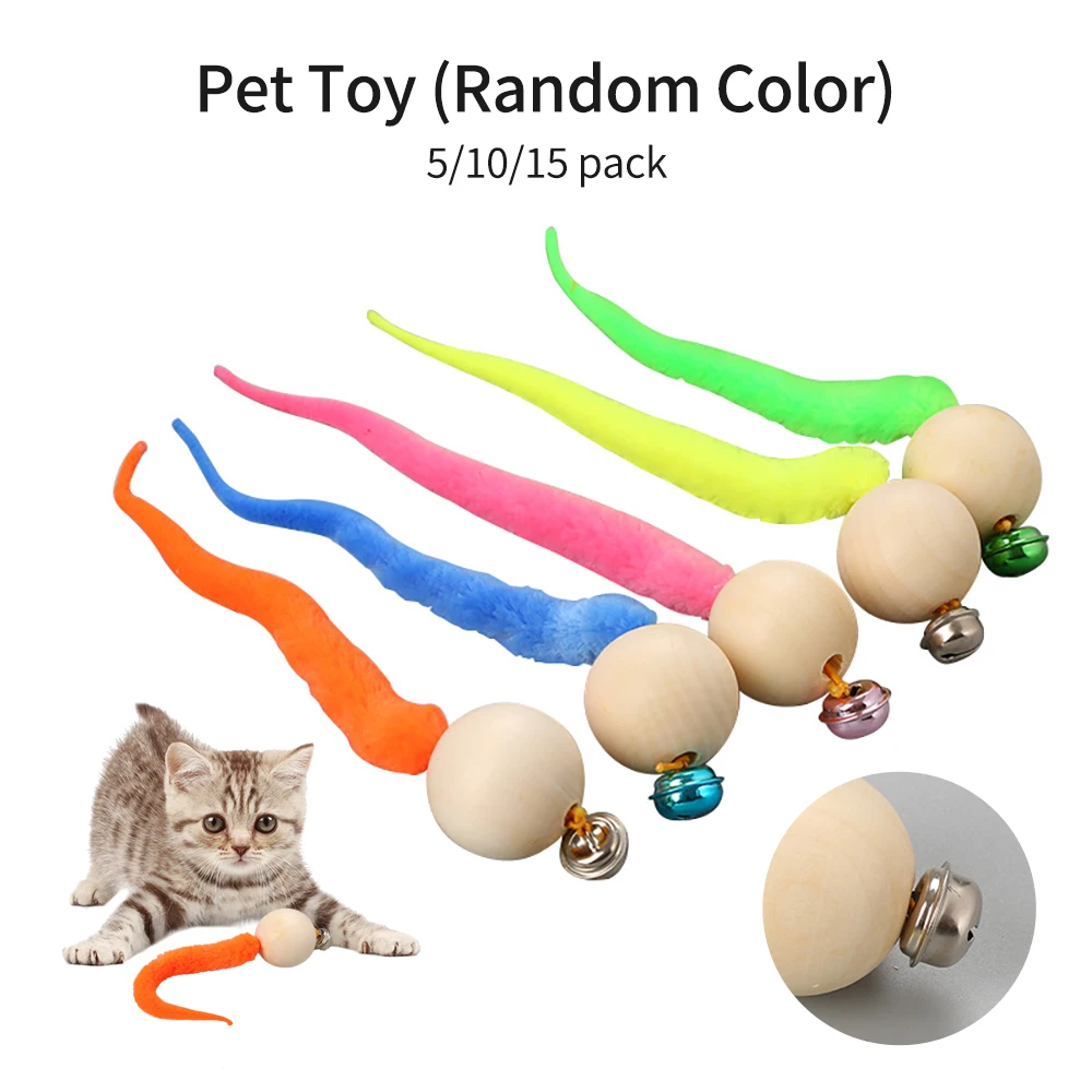 Pet Ball Training Supplies Interactive Pet Cat Ball Toy Colorful Pet Kitten Stick Feather Wand With Small Bell Mouse Cage Toys#1