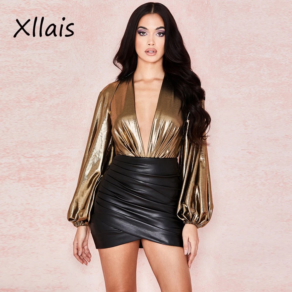 Xllais Высокая талия искусственная кожа Юбки Женские молнии мини юбка карандаш осень уличная зимняя черная короткая юбка