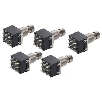 

5X Black 3PDT 9-Pin Guitar Effects Stomp Switch Pedal Box Foot Metal True Bypass