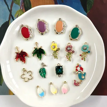 

diy spray paint alloy jewelry accessories mermaid rhinestone flower vintage jewelry pendant bracelet mobile phone chain pendant