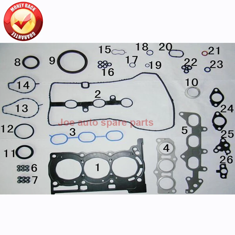 1KRFE 1KR Engine Full gasket set kit for Daihatsu SIRION STORIA Toyota AYGO YARIS VITZ VIOS Citroen C1 Peugeot 107 1.0L 50257000